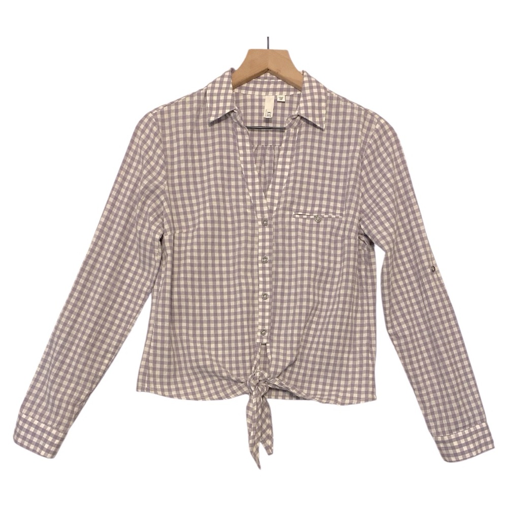 Kut from the Kloth Gingham Button-Down Shirt Size XS Cowgirl Euro Summer Classic